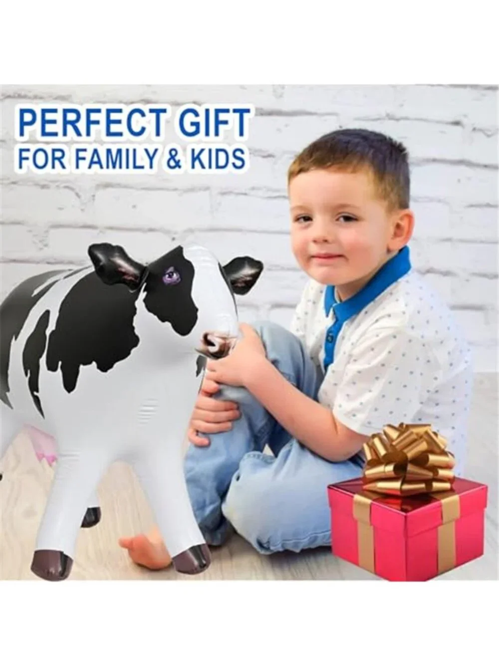 Inflatable Cow Pool Float Party Decoration Birthday Baby Shower Animal Toy 37in